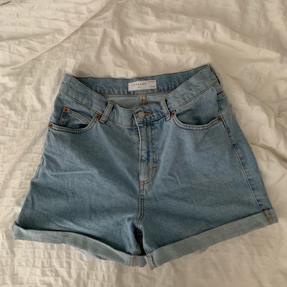 Top shop high waisted denim shorts